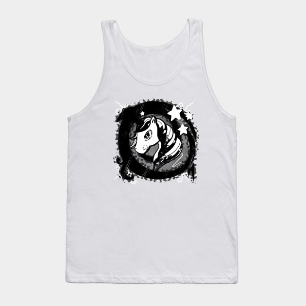 Grunge Unicorn - Black White Abstract Tank Top by MaystarUniverse